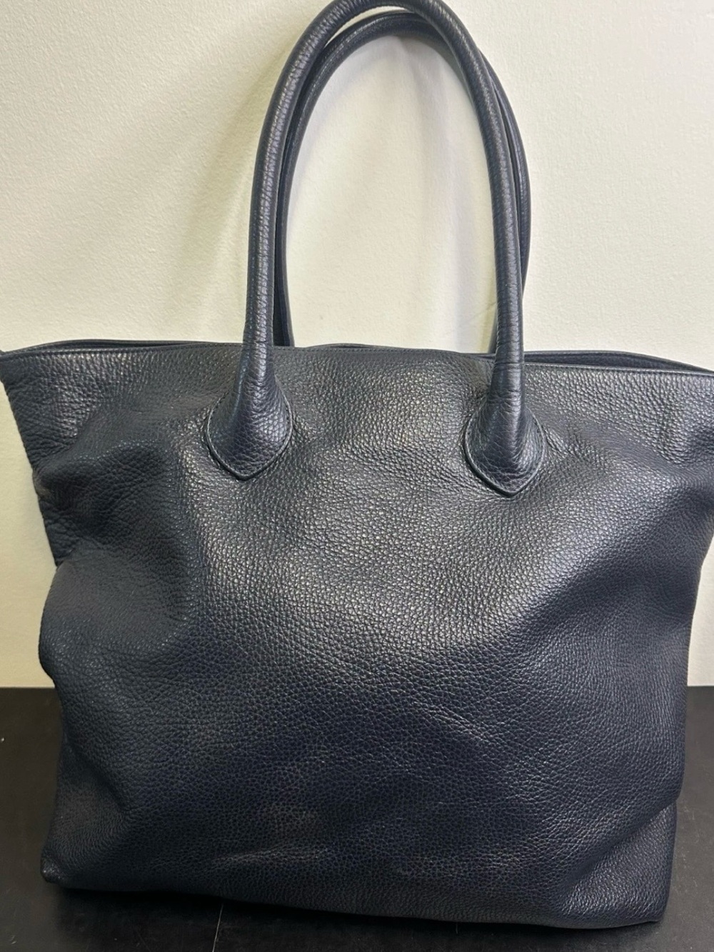 Mark & Graham Pebbled Italian Leather Navy Tote